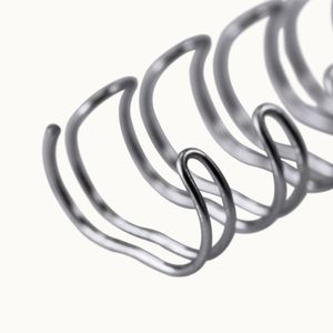 Drahtbinderücken 3:1, silber, 6,4 mm, 34 Ringe, 100 Stück, für ca. 45 Blatt – Metallringbindung, Spiralbindung, Ringbindung
