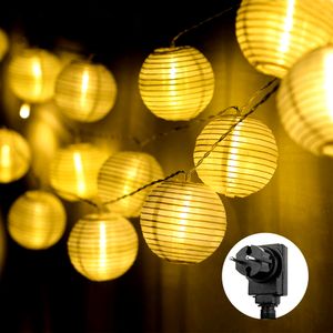 SALCAR 10m Lampions Lichterkette Outdoor, Laterne Lichterkette Garten Hängend, LED Lichterkette Außen Innen, Dekolicht Wasserdicht Weihnachtsdeko, Warmweiß