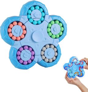 Magisches Bohnen-Puzzlespielzeug, zehnseitiges magisches Bohnen-Rotations-Zauberwürfel-Spielzeug,Geburtstagsgeschenk für Jugendliche und Erwachsene（Blau）