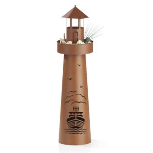 GARVIDA LED-Dekosäule Leuchtturm - 70 cm - braun