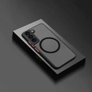 Magsafe Handy Hülle für Samsung Galaxy S21 Schutzhülle Magsafe Magnet Cover Bumper Kameraschutz Case Farbe: Schwarz