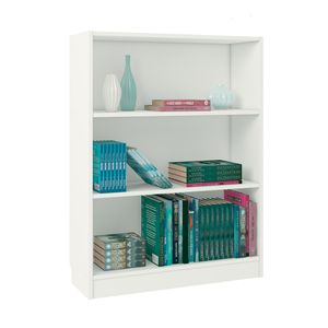 Polini Home Bücherregal Standregal Regal mit 3 Fächern 80 x 106 x 28 cm in Weiß