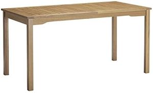 Gartentisch CAROLINA, Holztisch aus kontrolliertem Eukalyptusholz, 140/60 cm, geölt