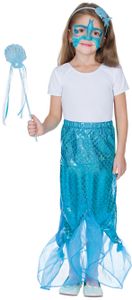 kleid Set Meerjungfrau Mädchen blau 3-teilig
