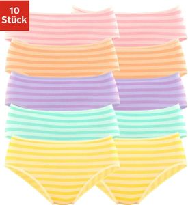 PETITE FLEUR Jazz-Pants Slips 10 er-Pack gestreift-lila, gelb, grün, orange, rosa Größe 48/50 PETITE FLEUR Jazz-Pants Slips 10 er-Pack gestreift-lila, gelb, grün, orange, rosa Größe 48/50