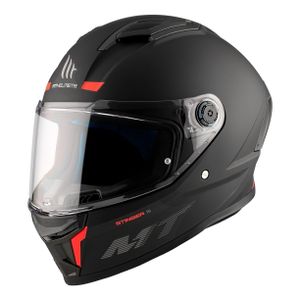 Integralhelm MT Helmets Stinger 2 Solid ECE 22.06, Größe:L, Farbe:mattschwarz / rot