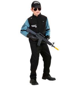 SWAT schwarz Cop Kinderkostüm Fasching 140