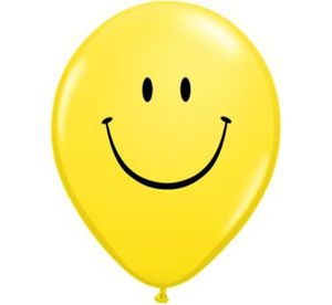 10 Lachgesicht gelb Luftballons Geburtstag 30cm