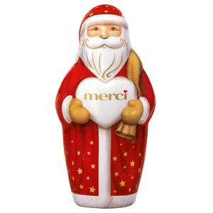 Wydrążona figurka Merci Father Christmas wykonana z delikatnej mlecznej czekolady 120 g