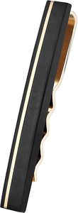 Karisma Hochwertige Herren Edelstahl 316L Krawattennadel mit Carbon-Composite/Krawattenklammer/Tie Clip Farbwahl KTC207 - Gold