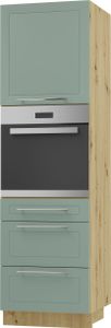 Backofenschrank Kvantum Q-D14/RU/3A Vollauszug 60cm Korpus- & Frontfarbe wählbar,mint matt,eiche artisan