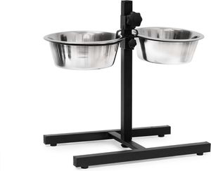 Výškově nastavitelná krmná stanice pro psy 2x1,55l RD9116