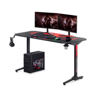 DIABLO Biurko Gamingowe dla Gracza X-Mate | Uchwyt na Słuchawk Kubek z Podkładką Organizer Na Kable, 140 cm, Czarne