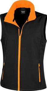 Dámska softshellová vesta Result Core, potlač RW3698 (XL) (Black/Orange)