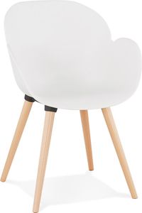 Alterego armlehnstuhl picata gestellfarbe natur sitzfläche weiß | Alterego