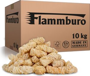 FLAMMBURO (10kg = ca. 800 Stück) Anzündwolle für Kamin, Ofen und Grill – Ökologischer Holzanzünder, Kaminanzünder, Grillanzünder, Anzünder Holzwolle Varianten: (3kg) / (5kg) / (15kg)