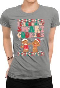 Teacher of smart Cookies Keks - Weihnachten Nikolaus Weihnachtsgeschenk Damen T-Shirt, Heather Grau, M