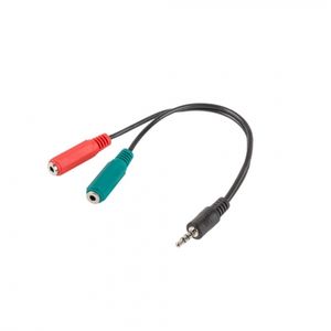 Lanberg AD-0023-BK audio kábel 0,2 m 3,5 mm 2 x 3,5 mm čierny