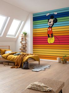 Komar Vlies Fototapete - Mickey Magic Rainbow - Größe: 300 x 250 cm (Breite x Höhe) - 6 Bahnen