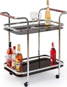 Halmar Serviertisch auf Rädern BAR-7 - schwarz / chrom