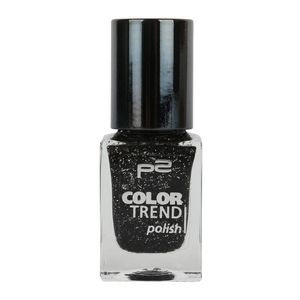 P2 Nägel Nagellack Nagellack Color Trend Nail Polish 833864, Farbe: 070 black glitter, 10 ml