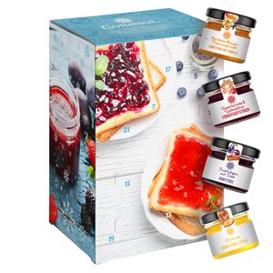 Corasol Premium Marmeladen & Konfitüren, Fruchtaufstriche im Glas Frühstück-Adventskalender (720 g)