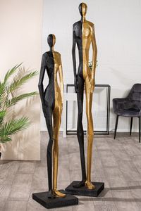 Rzeźba Gilde, "Halfway", żywica syntetyczna, kolor złoty, czarny,poliuretan 1, dł. 32 cm, szer. 32 cm, wys. 184 cm wysokość: 184,00 cm szerokość: 32,00 cm głębokość: 32,00 cm 52037