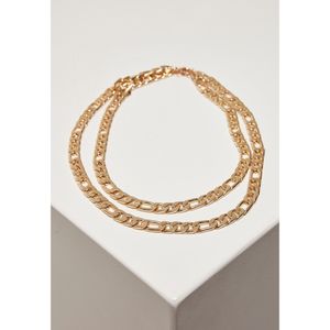 Urban Classics TB4332  Figaro Layering Necklace, Größe:one size, Farbe:GOLD