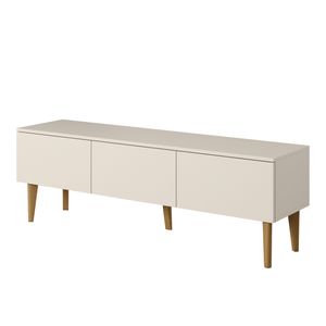 BERGEN Eiche skandinavisch RTV Schrank, TV Tisch, TV Kommode, 1503D, dreitüriger, BEIGE-Farbe, 150x48x37 cm, Kaschmir