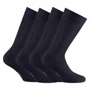 Rohner Uni Socken, 4er Pack - Bambus, Kurzsocken, Basic Marine 35-38