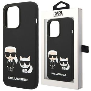 Karl Lagerfeld KLHMP14XSSKCK iPhone 14 Pro Max 6.7  Hardcase schwarz / schwarz Liquid Silicone Karl & Choupette Magsafe Handyhülle