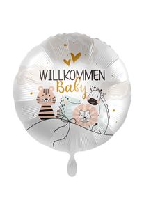 Satin Willkommen Baby Folienbballon 45cm