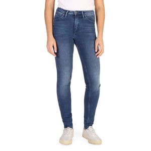 Calvin Klein Damen Jeans Jeanshose Markenjeans, mit Reißverschluss, Größe:24, Farbe:Blau-stahlblau