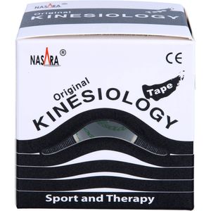 Nasara Kinesiologie Tape 5 cm x 5 m : schwarz Farbe: schwarz