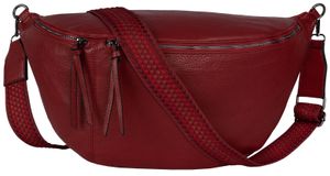 Bauchtasche XXL Umhängetasche Crossbody-Bag Hüfttasche Kunstleder Italy-Design RED