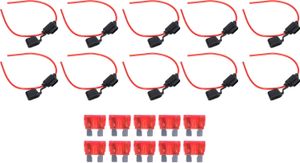 10Set Inline-Sicherungshalter Schmelzwiderstand Einfache Verdrahtung Wasserdichte Sicherungshalter mit Sicherung 18AWG, 10A