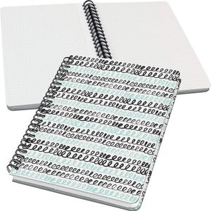 SIGEL JN622 Špirálový zošit Jolie - Curly Mint - bodkovaný (Dot-Lineature) - 100 g/m² - cca A5 - mätovo zelená, čierna, biela - tvrdá väzba - 120 str. - Certifikát