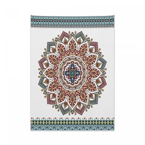 Abakuhaus Mandala Wandteppich, Blumenmotive Oriental aus Weiches Mikrofaser Stoff Kein Verblassen Klare Farben Waschbar, 110 x 150 cm, Mehrfarbig