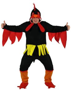 schwarzes Hahn Huhn Kostüm, Größe:L