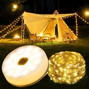 Multifunktionale Tragbare Campingleuchte |12m Einziehbare Camping Lichterkette |Wasserdichte Campingzeltleuchte |USB Angetrieben,Solar Campingbeleucht