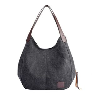 Damen Mädchen Modern Canvas Shopper Schultertasche Handtasche Henkeltasche Hobo Bag Beuteltasche