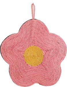 Katzenkratzmatte zum Aufhängen an der Wand, natürliches Sisal, Katzenkratzpad, Blumen-Orange-Form, Krallenschleifer, Teppich, Sofa, Teppichschutz