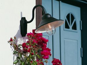 Große Landhaus LED Außenwandleuchte Hausbeleuchtung Fassadenbeleuchtung, Schwarz