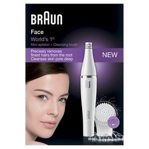 Braun Gesichtsepilierer und Gesichtsreinigungsbürste Face 810 mit Zusätzlicher Batterie