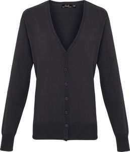 Premier Damen Strickweste mit Knopfleiste RW1133 (40 DE) (Anthrazit) Premier Damen Strickweste mit Knopfleiste RW1133 (40 DE) (Anthrazit)
