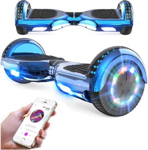 GeekMe Hoverboard für Kinder 6,5 Zoll, Elektroroller, Elektro Scooter Board mit Bluetooth Lautsprecher, LED Leuchten, Geschenk für Kinder, Jugendliche und Erwachsene