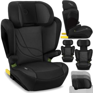 MoMi MEI Auto Kindersitz i-SIZE 100-150cm – Bis 36kg – Gruppe 2/3 - ISOFIX – Schwarz