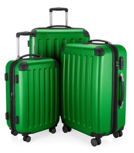 HAUPTSTADTKOFFER - Spree - sada kufrů Cestovní kufr 3ks s pevnou skořepinou a sadou rozšíření, TSA, 4 kolečka, S M & L, zelený