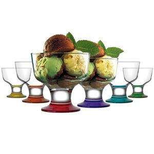 LAV Destina Eisbecher Set 6x 285ml - Premium Dessertgläser Glas