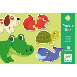 DJECO Puzzle Tiere 10x2 Stück